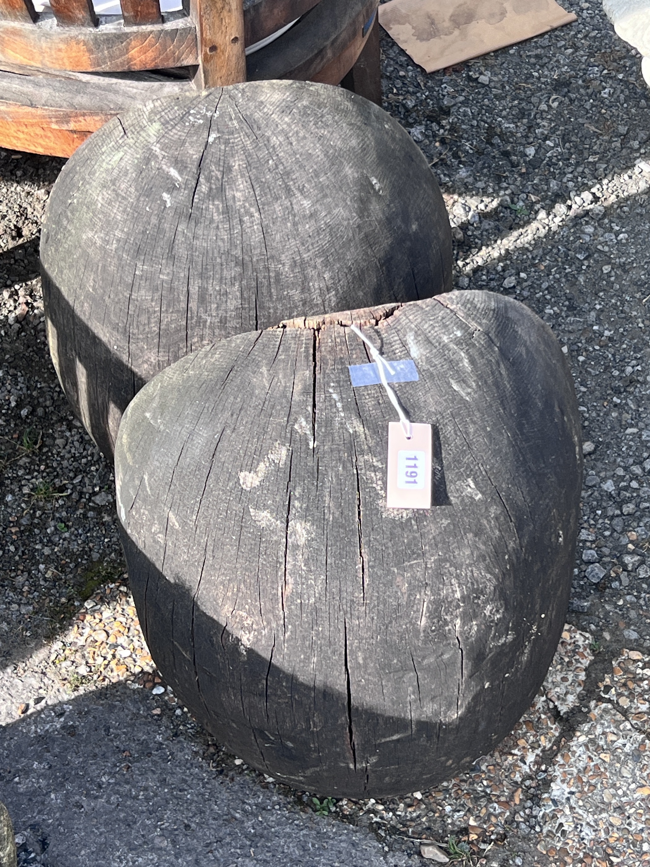 Two African hardwood 'Belly' sculptures, tallest 55cm